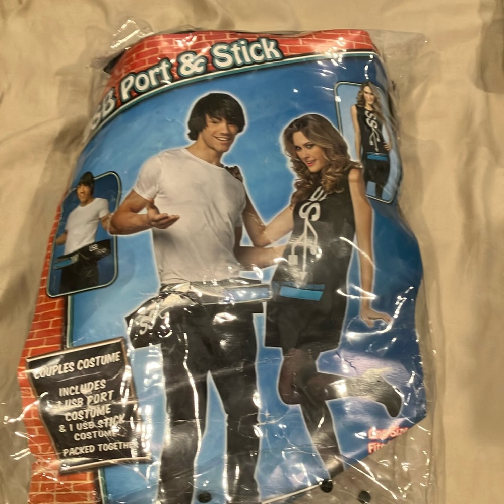 USB port and stick Halloween costume . Adult
